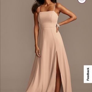 David’s bridal Spaghetti Strap bridesmaid dress size 8 sand